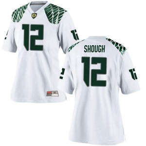 Women's Oregon #12 Tyler Shough White Football Replica High School Jersey 360977-406