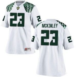 Womens Oregon Ducks #23 Verone McKinley III White Football Game Stitched Jerseys 538825-692