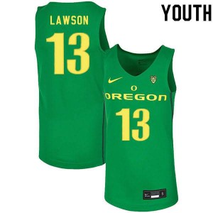 Youth UO #13 Chandler Lawson Green Basketball University Jerseys 318917-861