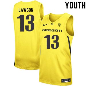 Youth Oregon #13 Chandler Lawson Yellow Basketball Basketball Jersey 891151-961