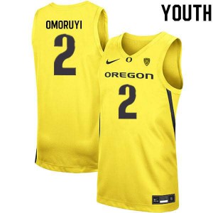 Youth Oregon Ducks #2 Eugene Omoruyi Yellow Basketball High School Jersey 876573-831