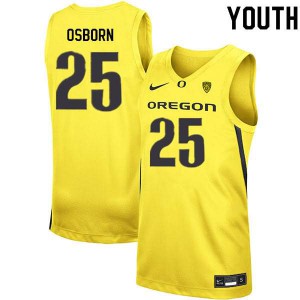 Youth Ducks #25 Luke Osborn Yellow Basketball Alumni Jerseys 915790-574