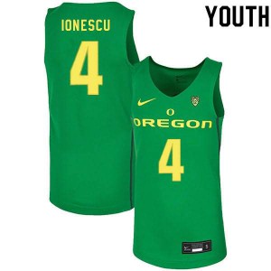 Youth Oregon Ducks #4 Eddy Ionescu Green Basketball Embroidery Jersey 907318-553