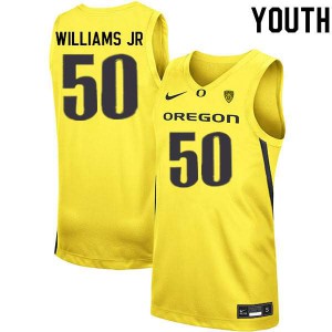 Youth Ducks #50 Eric Williams Jr. Yellow Basketball Official Jerseys 357616-101