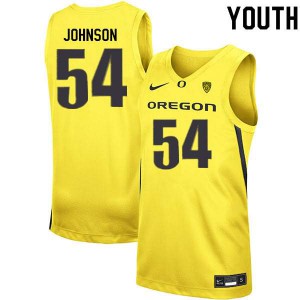 Youth Ducks #54 Will Johnson Yellow Basketball High School Jerseys 819233-402