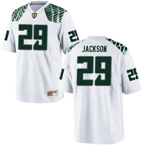 Youth UO #29 Adrian Jackson White Football Replica Embroidery Jersey 452936-529