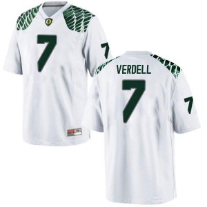 Youth UO #7 CJ Verdell White Football Game Official Jerseys 718476-612