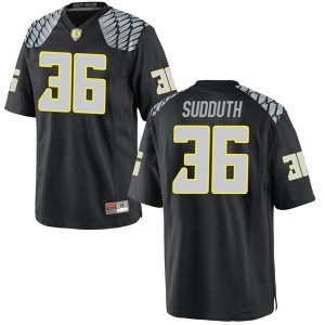 Youth Oregon #36 Charles Sudduth Black Football Game Embroidery Jersey 712170-780