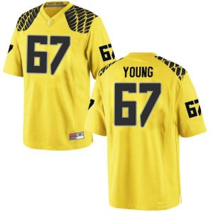 Youth Oregon Ducks #67 Cole Young Gold Football Game High School Jerseys 580339-768