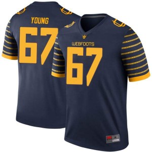 Youth UO #67 Cole Young Navy Football Legend NCAA Jersey 605220-443