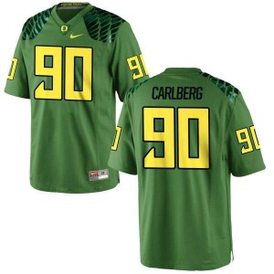 Youth University of Oregon #90 Drayton Carlberg Apple Green Football Game Alternate Official Jerseys 294745-640