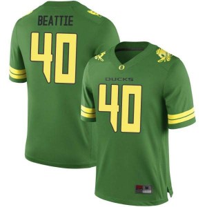 Youth University of Oregon #40 Harrison Beattie Green Football Replica Embroidery Jersey 178406-723