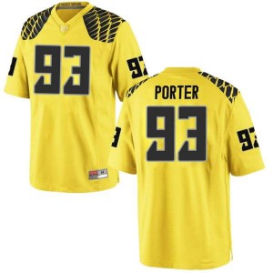 Youth Oregon #93 Isaia Porter Gold Football Replica Embroidery Jerseys 607273-952