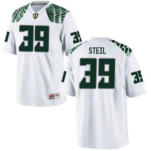 Youth Ducks #39 Jack Steil White Football Replica Embroidery Jersey 829572-270