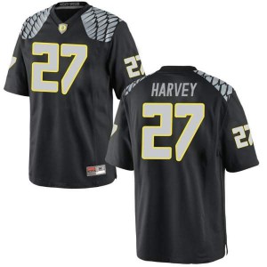 Youth University of Oregon #27 John Harvey Black Football Replica Stitched Jersey 909472-957