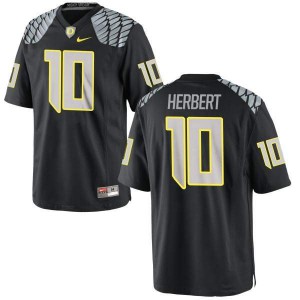 Youth University of Oregon #10 Justin Herbert Black Football Limited Embroidery Jersey 175080-837