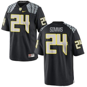 Youth Ducks #24 Keith Simms Black Football Replica College Jersey 366656-613