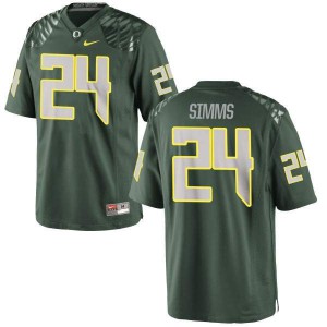 Youth Oregon Ducks #24 Keith Simms Green Football Replica Embroidery Jersey 692665-828