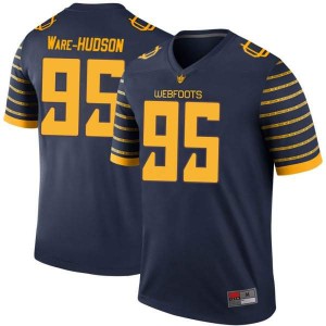 Youth Ducks #95 Keyon Ware-Hudson Navy Football Legend Embroidery Jersey 765223-831
