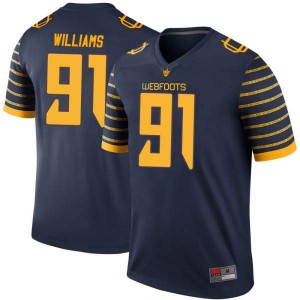 Youth UO #91 Kristian Williams Navy Football Legend Official Jersey 799389-998