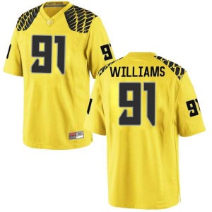 Youth Oregon #91 Kristian Williams Gold Football Replica College Jersey 775780-538
