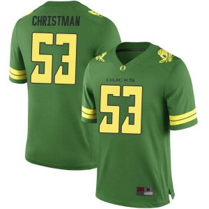 Youth University of Oregon #53 Matt Christman Green Football Replica Player Jersey 992957-541