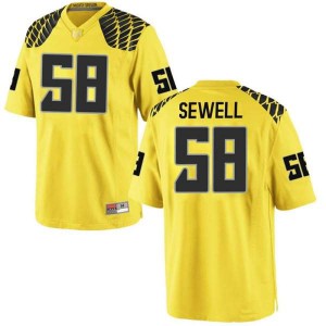 Youth UO #58 Penei Sewell Gold Football Game Embroidery Jerseys 573226-199