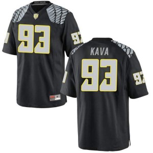 Youth Ducks #93 Sione Kava Black Football Replica Stitched Jersey 881431-127