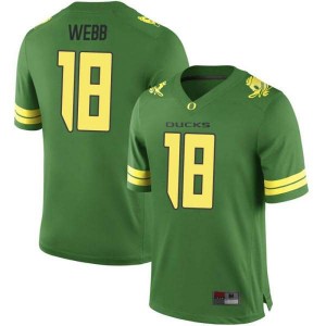 Youth Oregon Ducks #18 Spencer Webb Green Football Replica Embroidery Jersey 420080-860