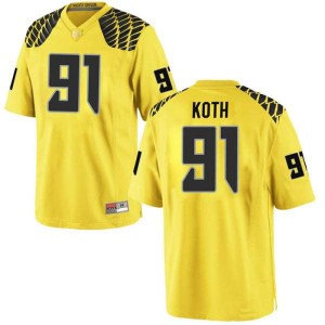 Youth Oregon #91 Taylor Koth Gold Football Game Stitched Jersey 673685-406