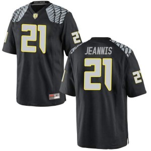 Youth Oregon #21 Tevin Jeannis Black Football Game Stitched Jerseys 803143-965