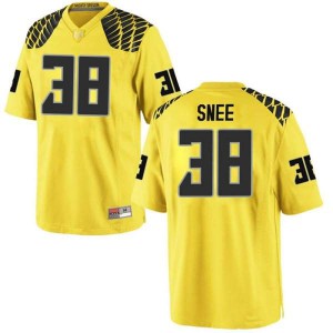 Youth Ducks #38 Tom Snee Gold Football Game University Jersey 570986-815