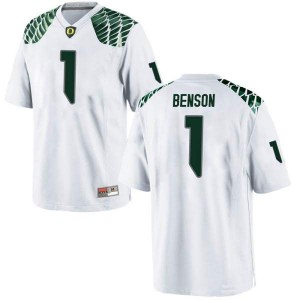 Youth Ducks #1 Trey Benson White Football Game Stitched Jersey 525660-719