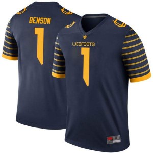 Youth Oregon Ducks #1 Trey Benson Navy Football Legend Embroidery Jerseys 594994-442