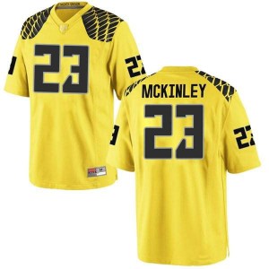 Youth Ducks #23 Verone McKinley III Gold Football Game Stitched Jersey 743482-516